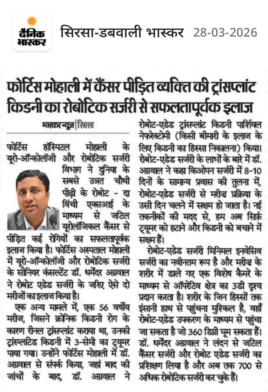 Robotic Kidney Cancer Surgeon in Punjab | Dr Dharmender Aggarwal